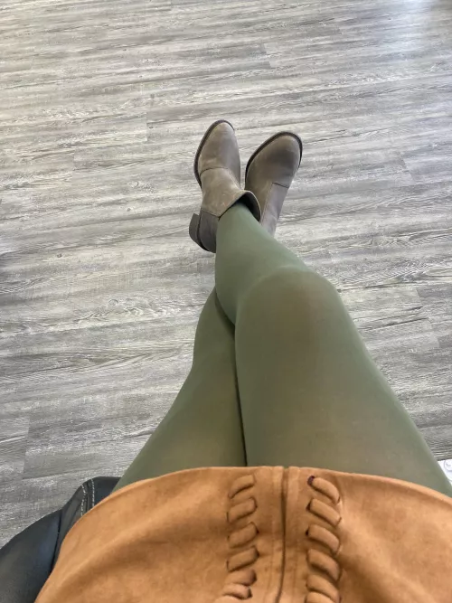 Olive green tights…