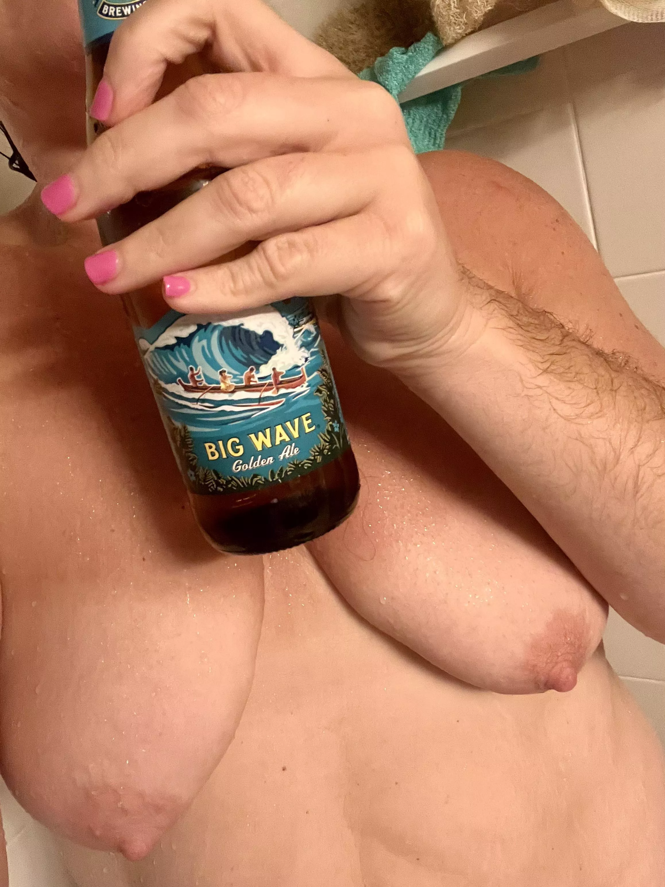 Starting the weekend early with a shower beer