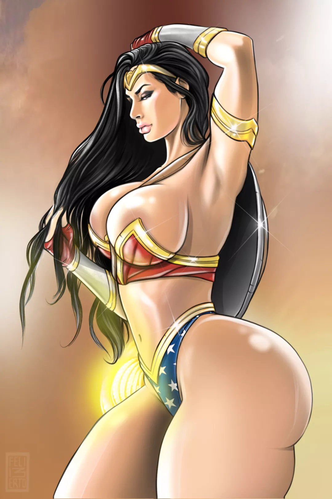 Wonder Woman Lewd Body Warrior (Felii3erto) [DC]