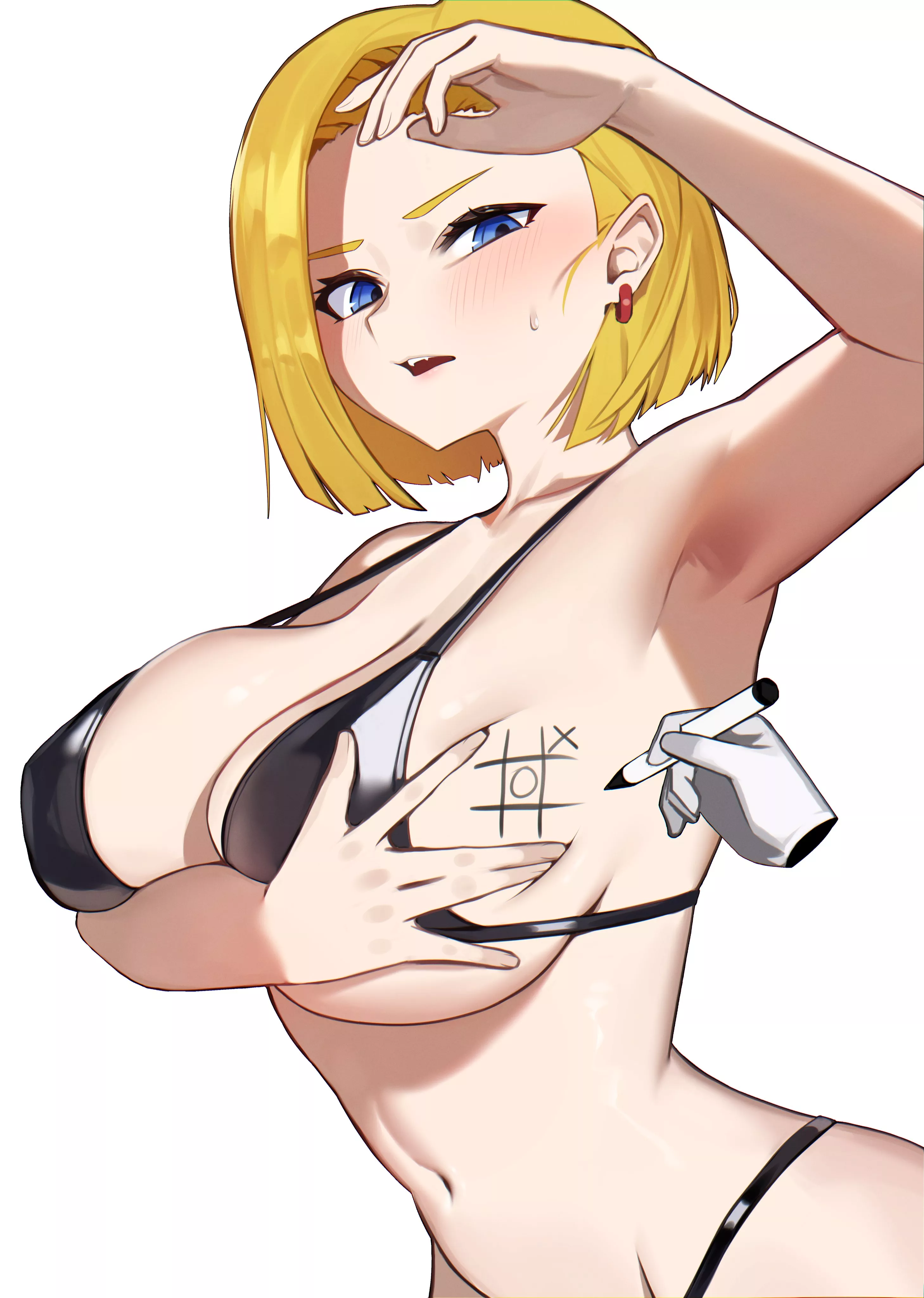 Android 18 - learning how to play tic tac toe (Yzr 99) [Dragon Ball]