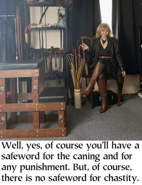 Chastity is special. That is why there is no safeword.