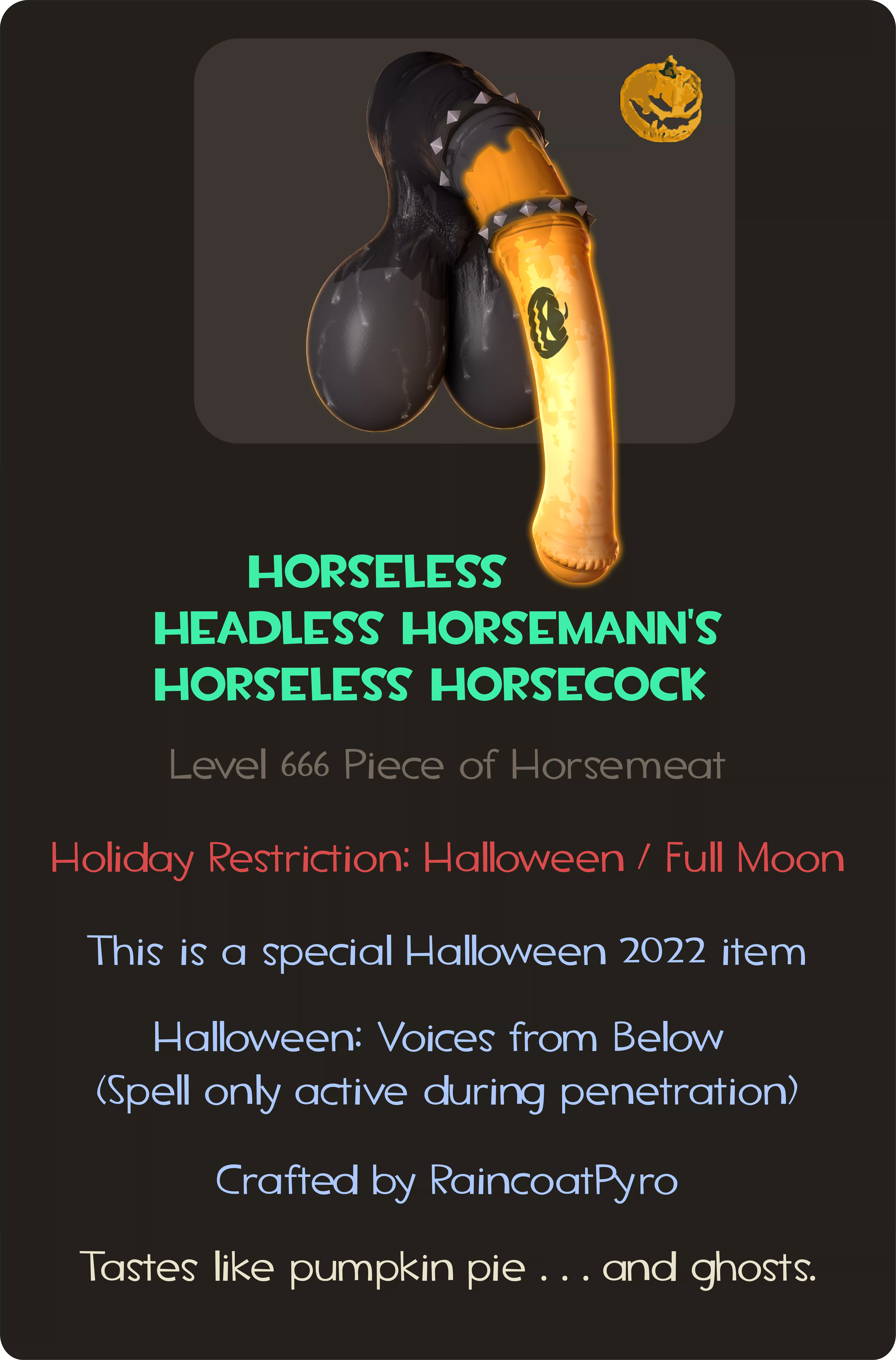 Horseless Headless Horsemann's Horseless Horsecock ░ a tongue twister for sure