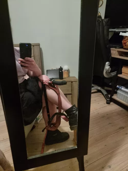 She gets to choose the toy when she kneels for me