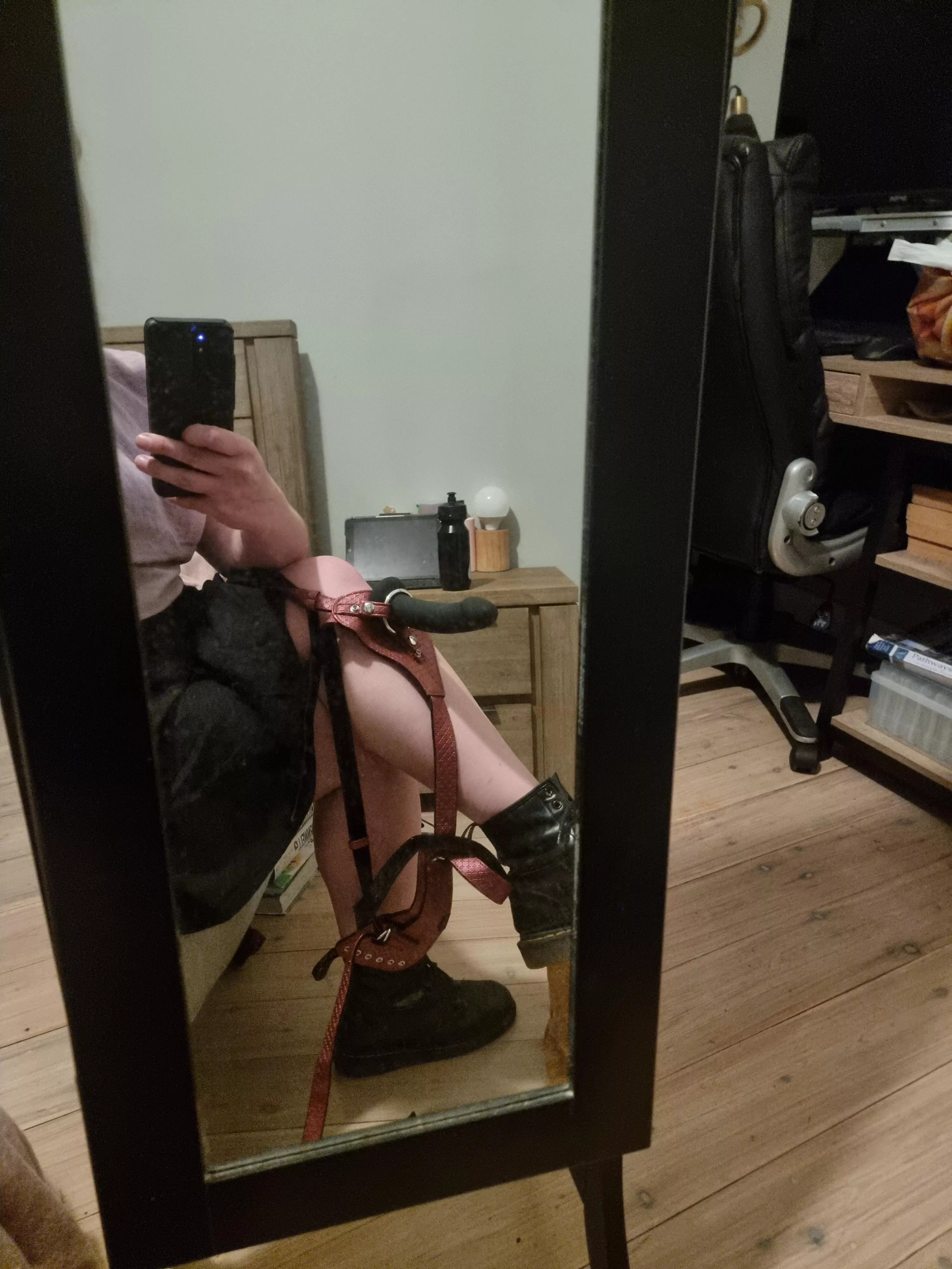 She gets to choose the toy when she kneels for me