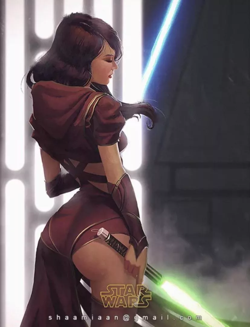 She’d make any man break the Jedi code, even more so her back… (shadzior)