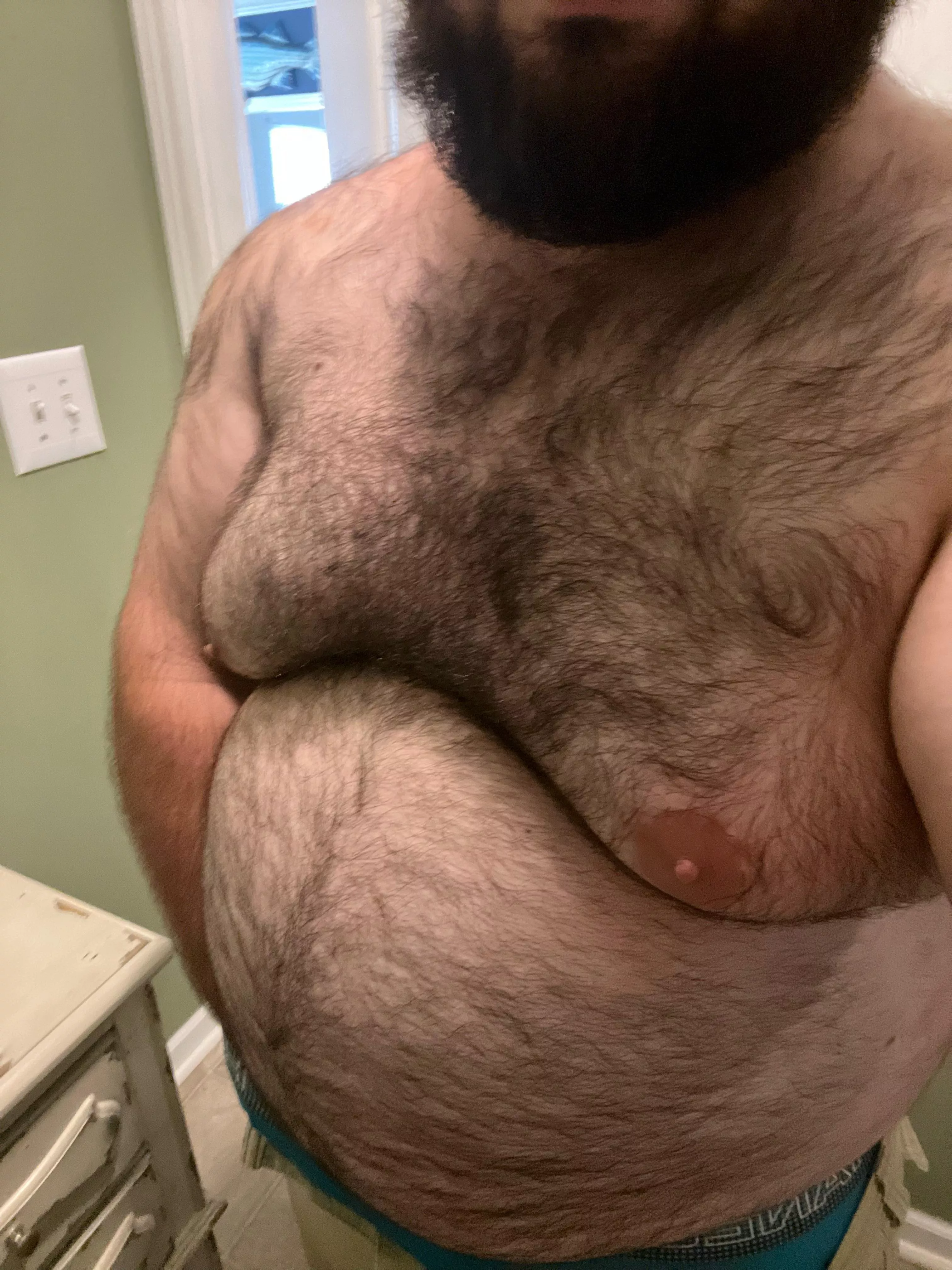 What would you do if you walked in on me half naked in the work bathroom while locking up for the night?