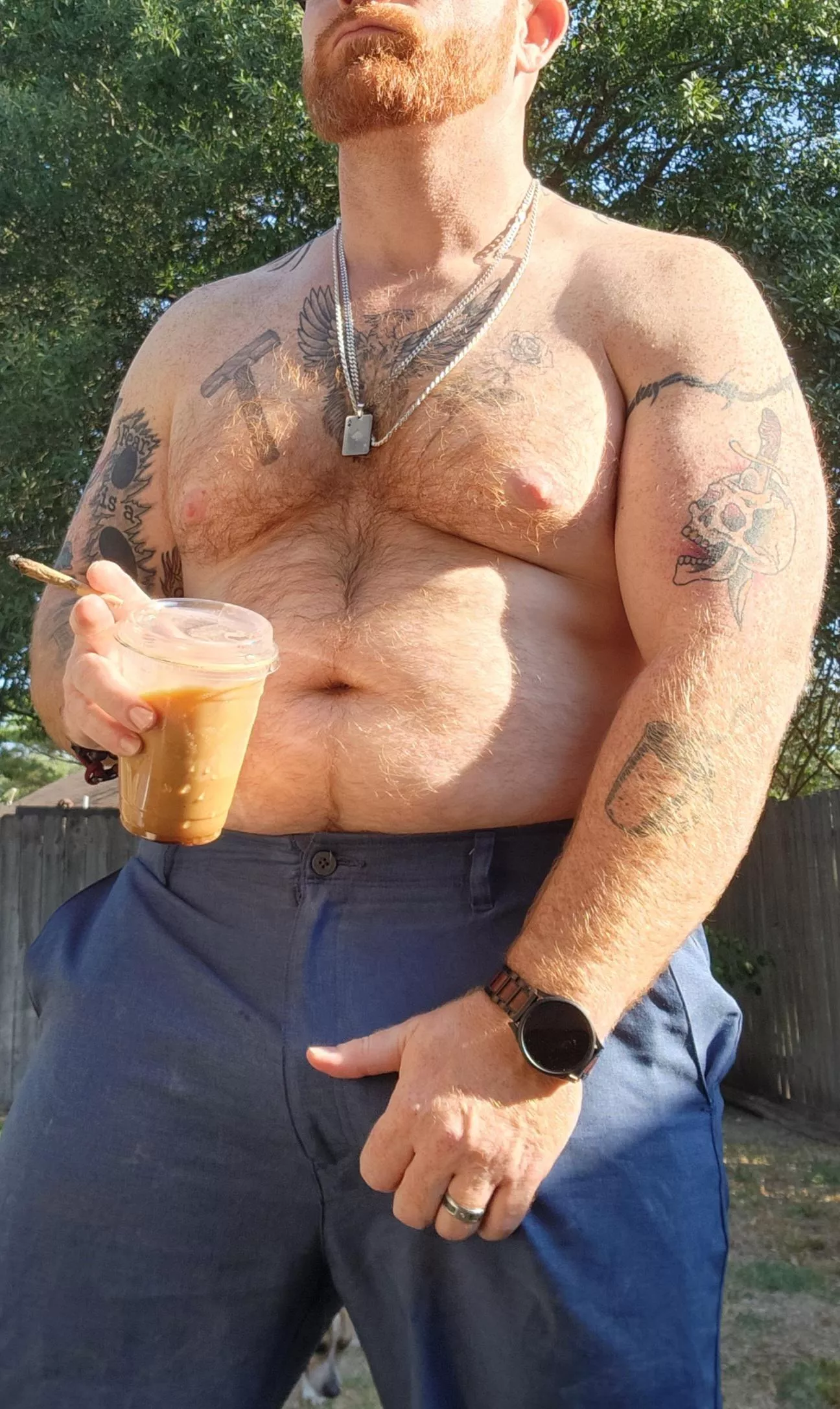 Come help this Ginger viking unwind while he enjoys his weed and coffee.