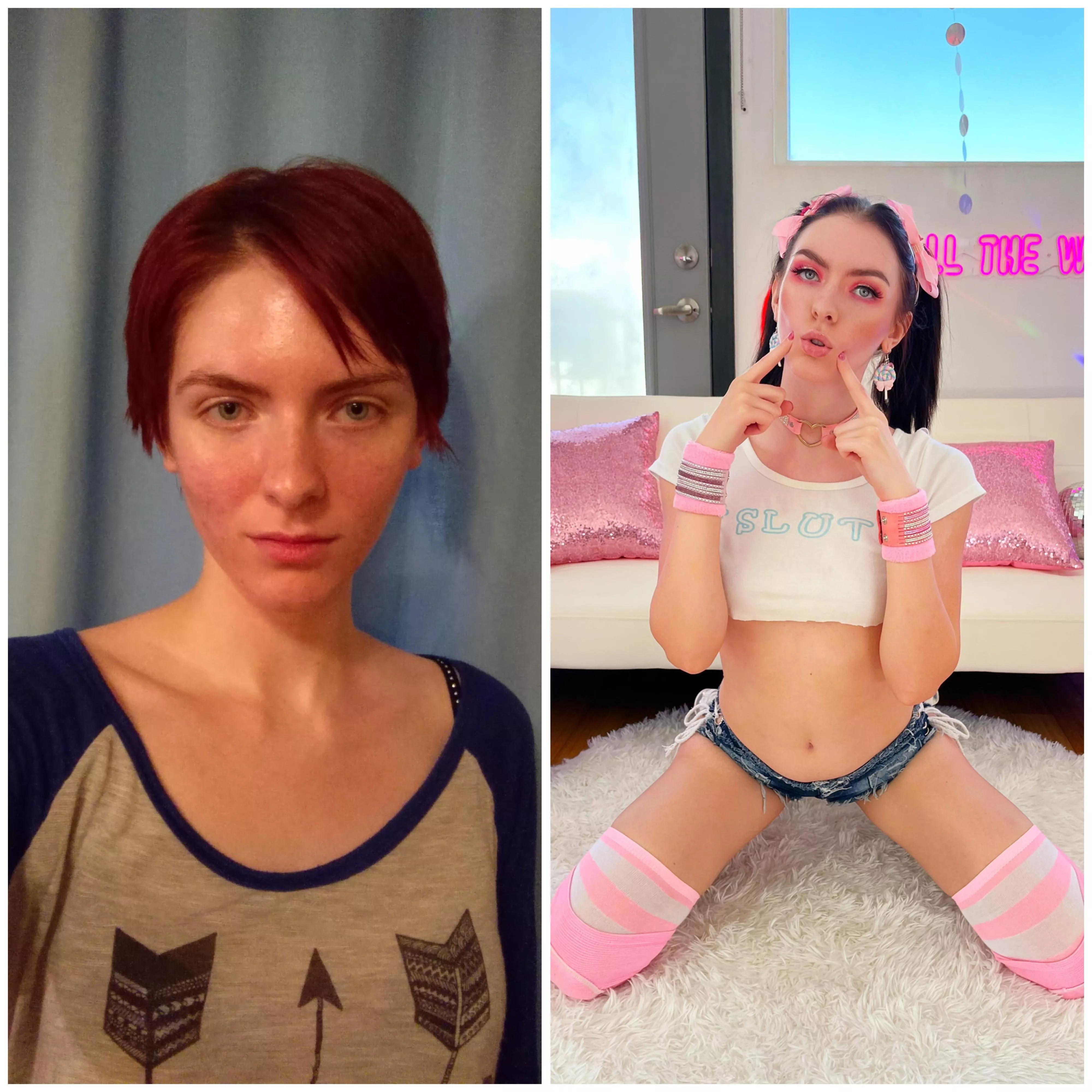 Me in 2017... a shy awkward virgin... me in 2022... a cock hungry whore