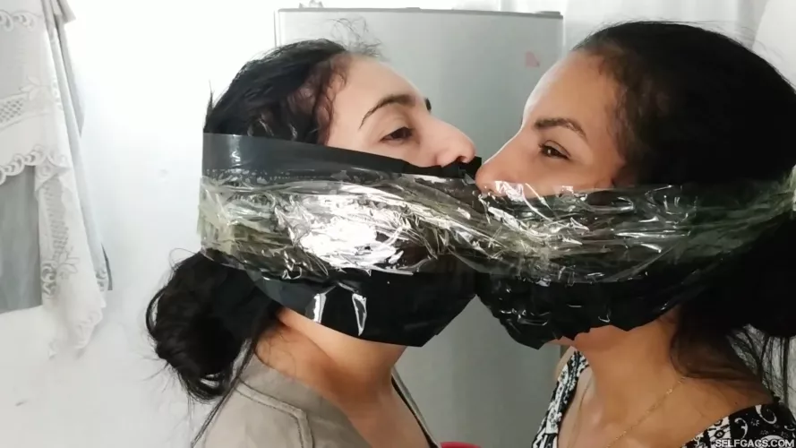 Sisters Gagged Kiss