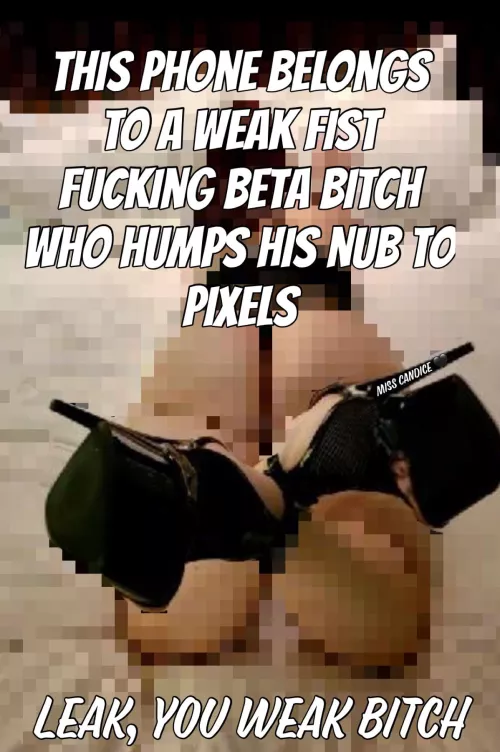 [Domme] I created a new phone Lock Screen for you, weak bitch. Your task is to keep this as your Lock Screen for at least 24 hours.