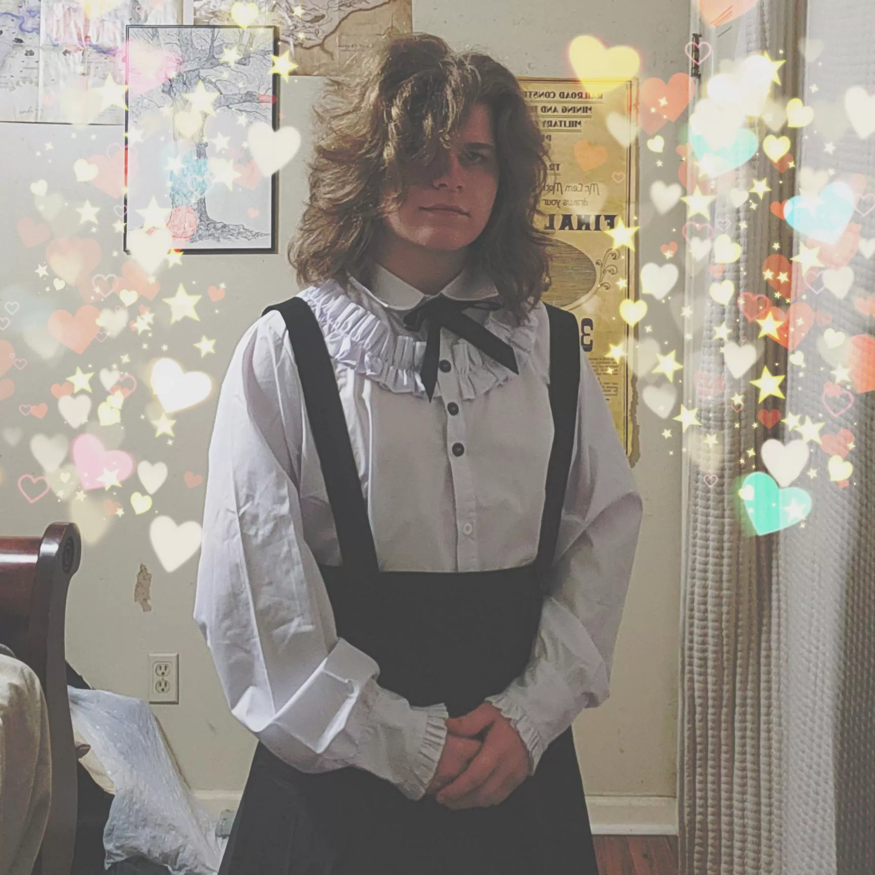 First time wearing a dress!! Im ready to serve <3 (room is messy sorry :p)