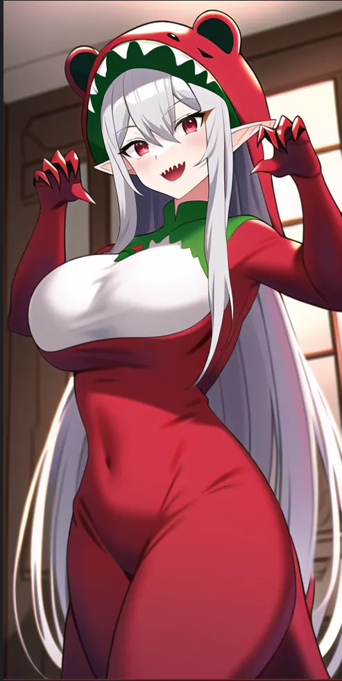 Novel AI Vampire Elf P4 - Monster Girl inside a Monster Outfit