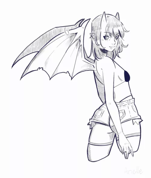 [OC](Adornoea) a quick sketch I did today 🩸💛