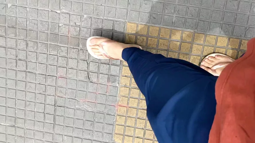 Pink Sandals in Public