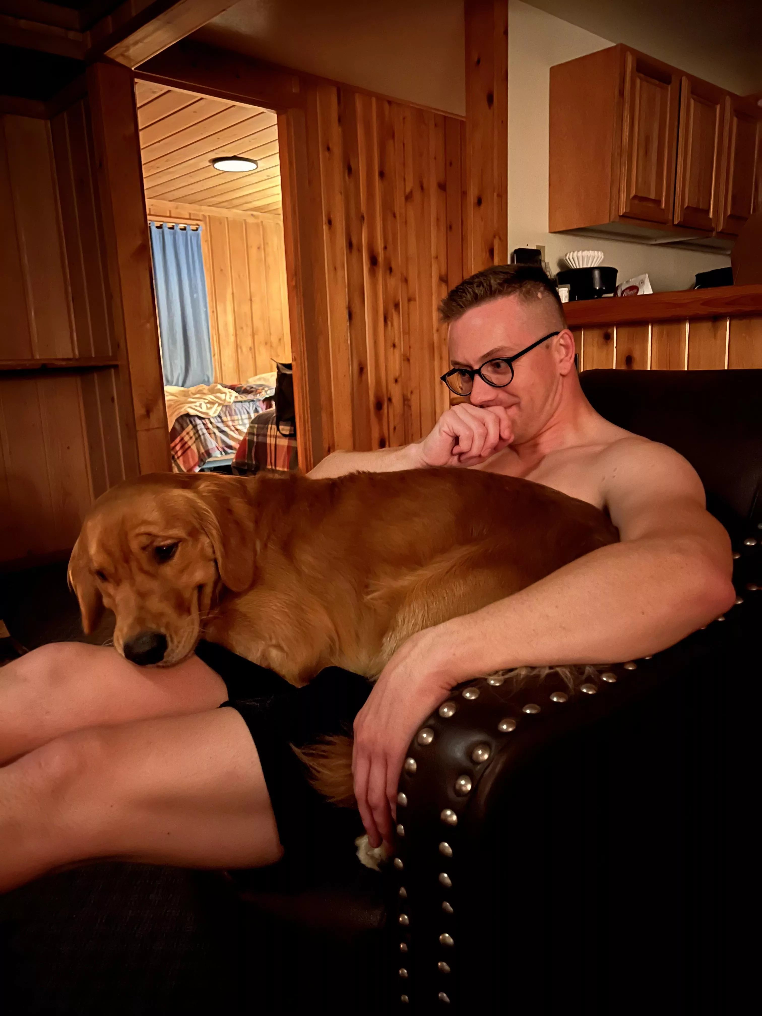 Spent the weekend at a cabin cuddling with this sweet boy. Heaven.