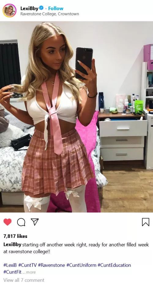 (cuntagram) @LexiBby - sooo happy for another week at ravenstone college!!