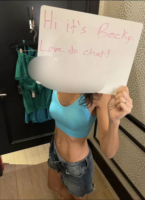 Hi I’m Becky, I’m a fitness model and am on here because I have a high sex drive and an endless thirst for pushing my boundaries…. I’ve always fantasized about being a stripper and people touching my body to put money on me…. Idk - just my kink