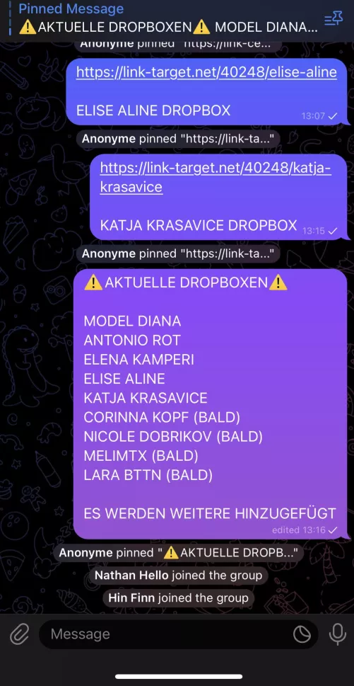 Joint der telegramm gruppe gibt viele free dropboxen