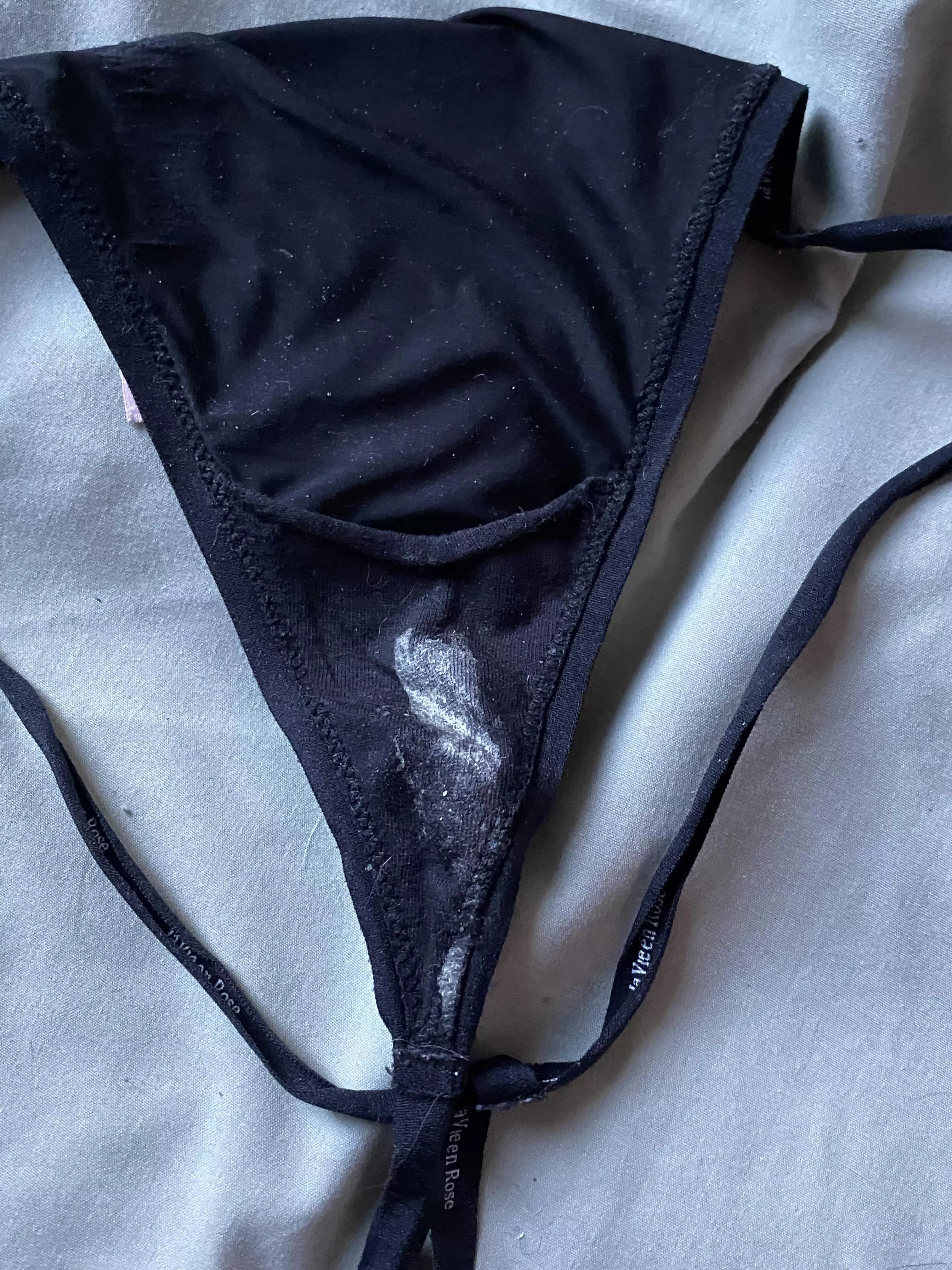 After my barista shift 😇 who doesn’t love a silky thong wrapped around their cock? [selling]