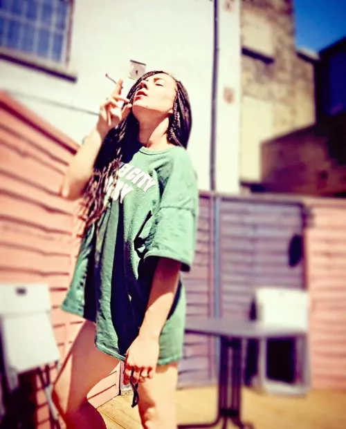 Girl on a smoke break