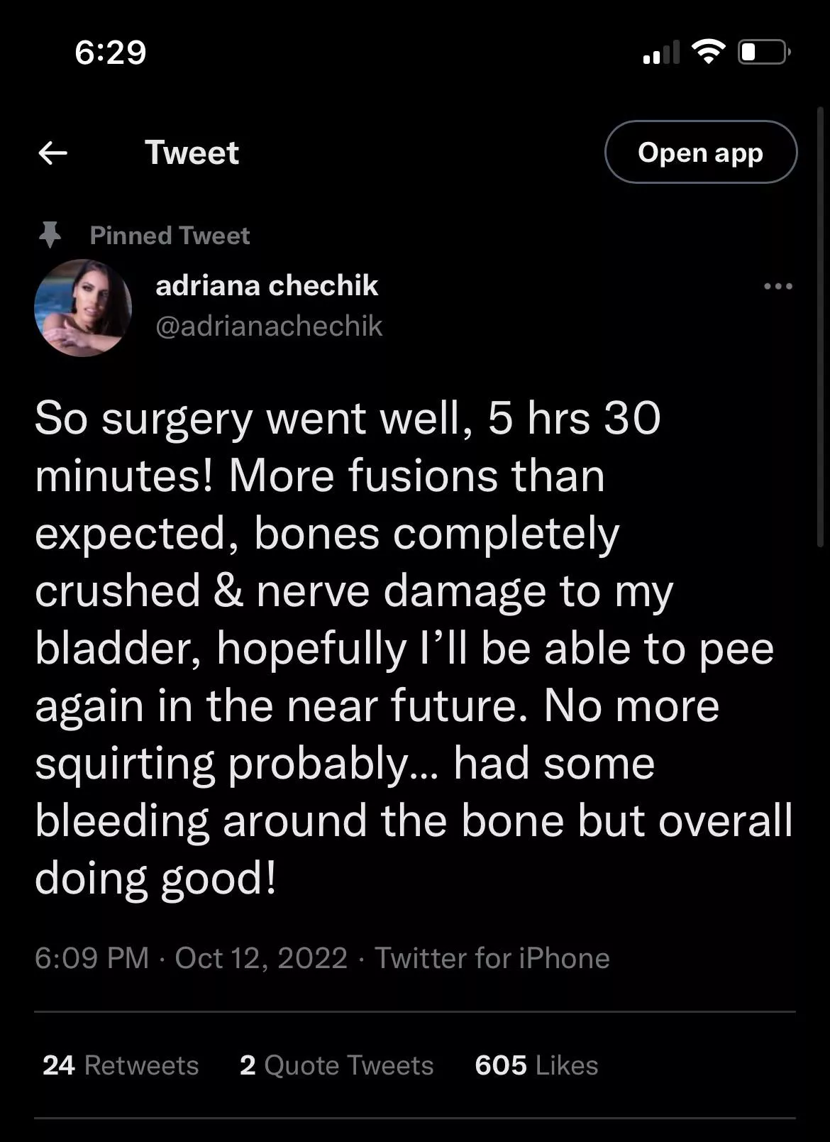 No more squirting!!! 😭😭😭 I wish her all the best