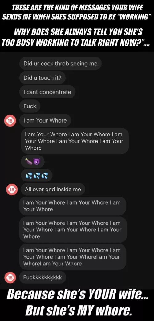 Yup… 👀 she looks way too busy to text you back…. 😈 what a good whore. SASTI RAND.