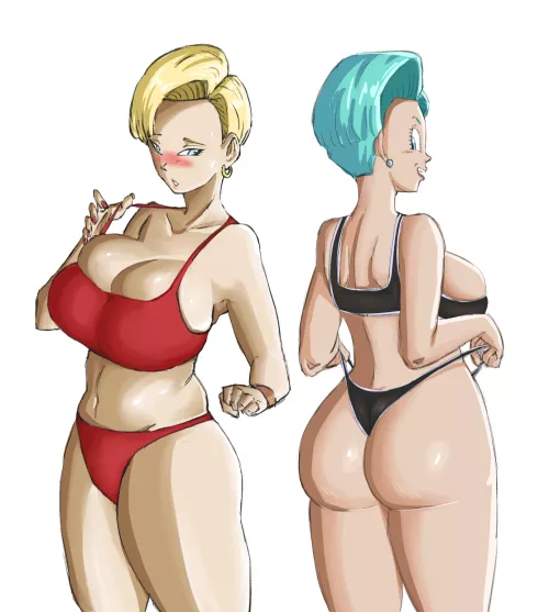 Android 18 & Bulma (Okiru / @PanaRandom_) [Dragon Ball]