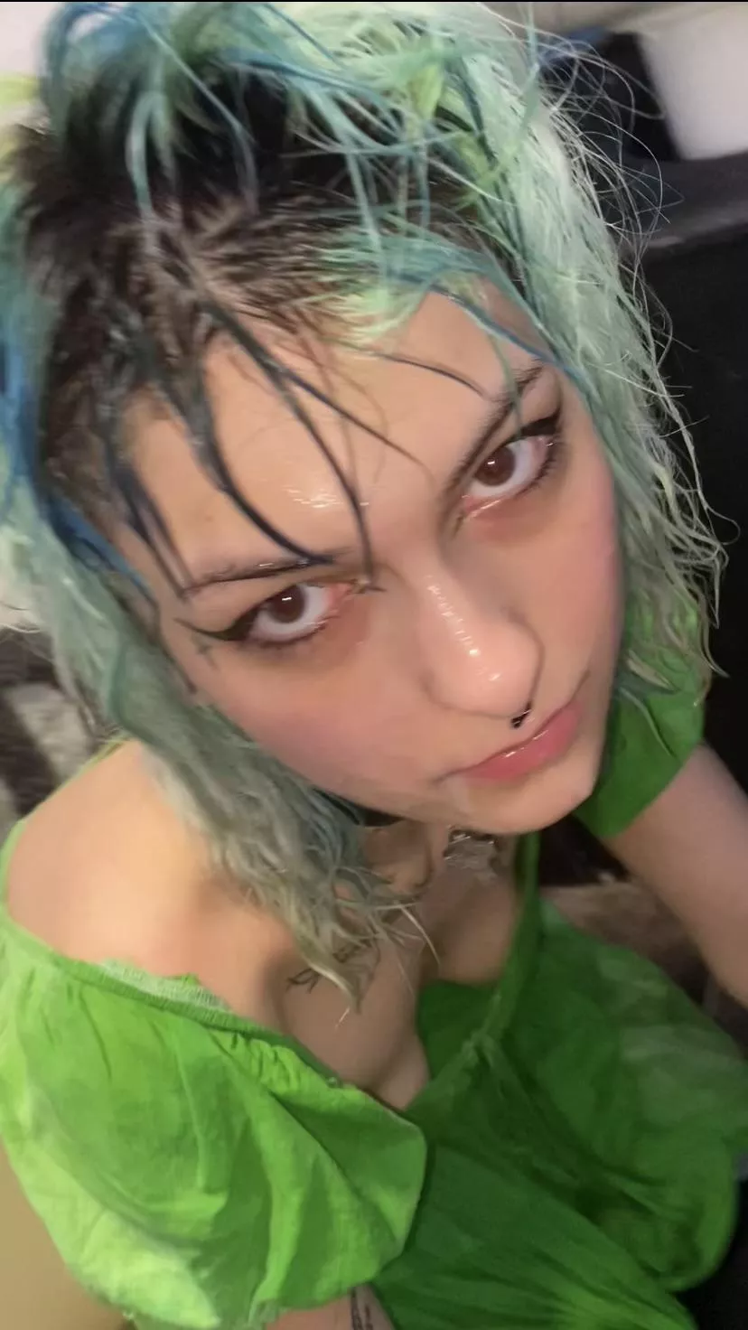 Can you guess what this filthy whore is covered in 😈