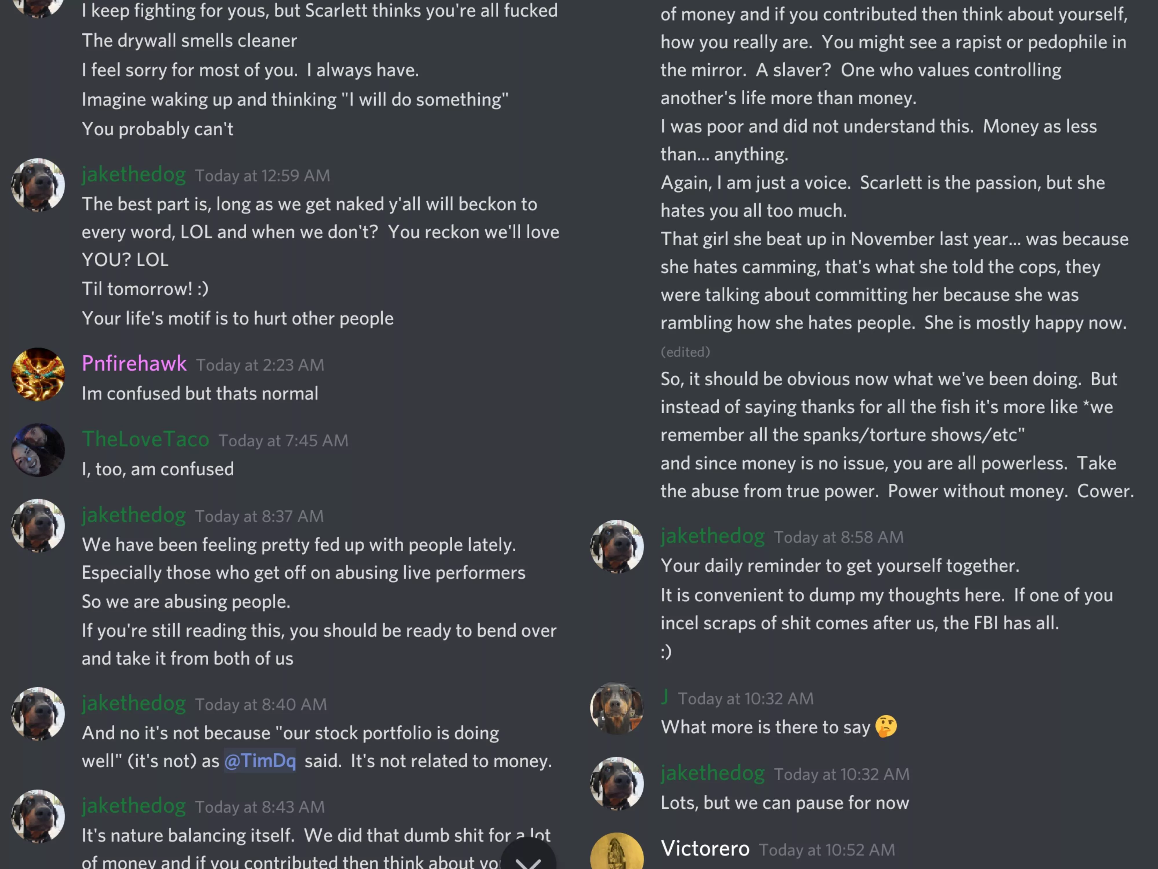 Cookinbaconnaked / Channel_1_tv returned after blaming their fans for supporting them