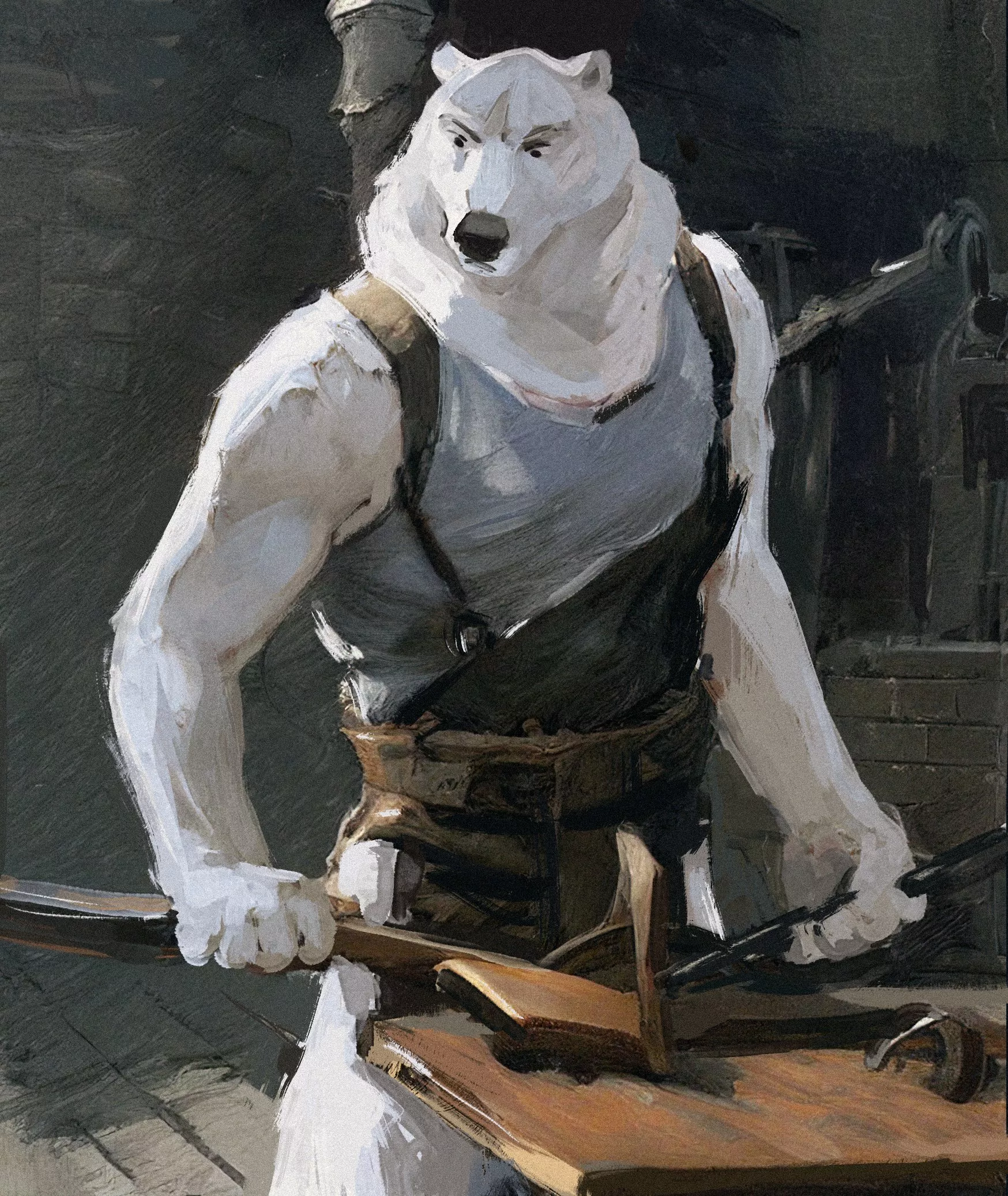 He might be a polar bear, but he's used to the heat! (art by me aka HRISCIA)