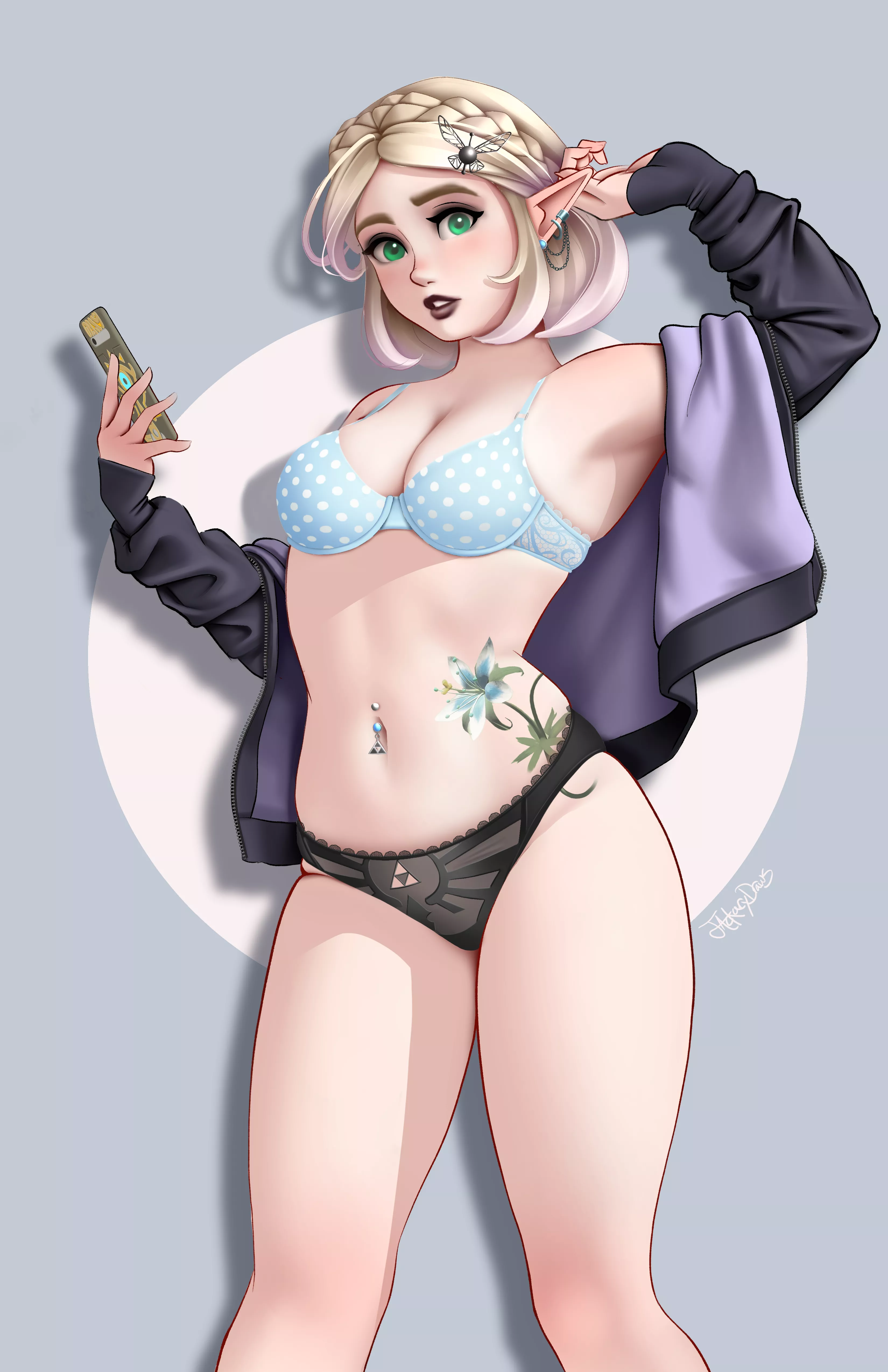 Zelda in cute underwear (Jackarydraws) [Legend of Zelda]