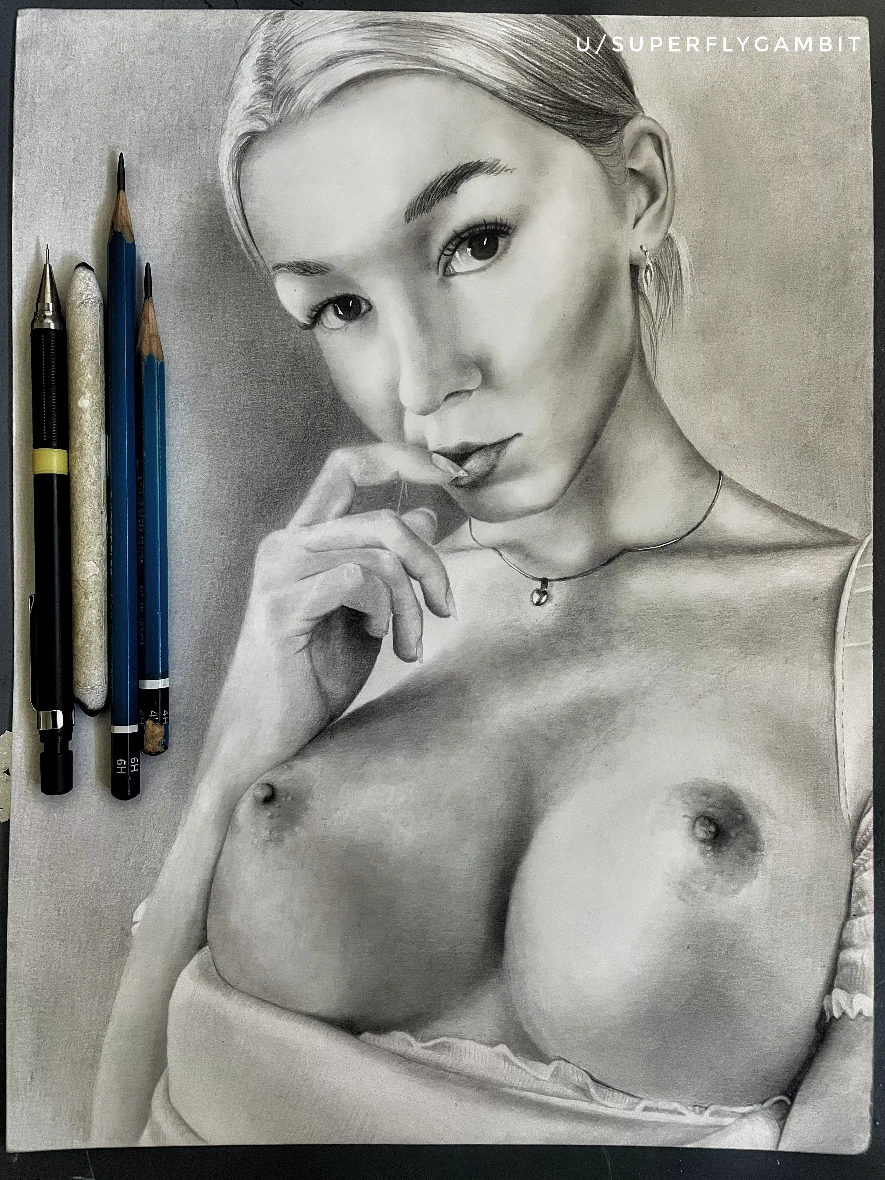 <Elegant> by <Me> 9” x 12” graphite drawing on Bristol Board