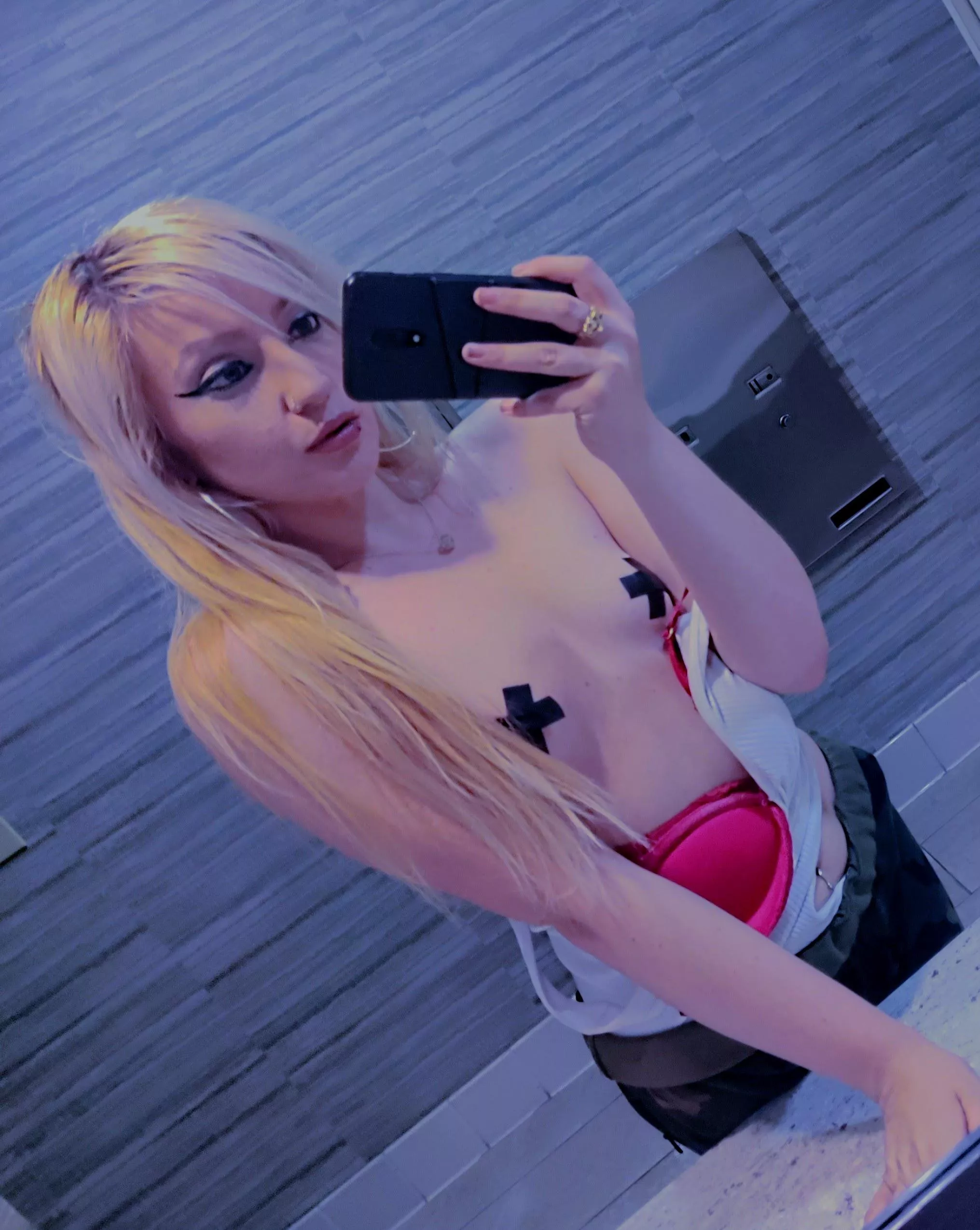 [F26] [OC] after installing my speakers in my car I had the stupidest amount of electrical tape left , so I made DIY pasties out of it 😏 get you a girl who can do both 😈