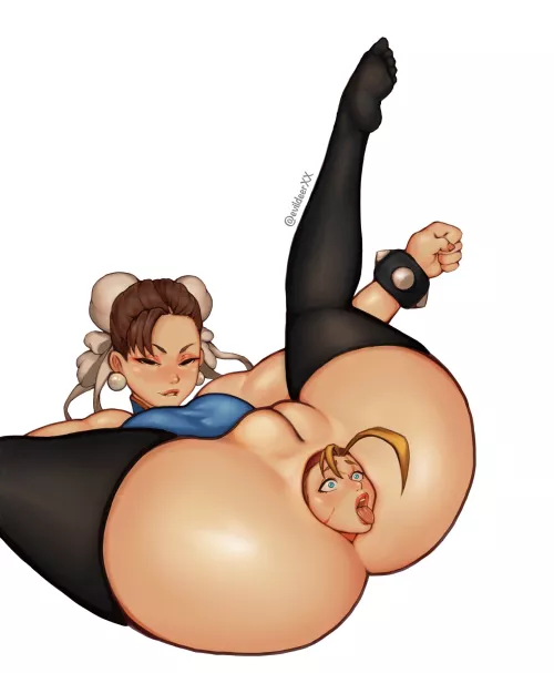 {image} Swallowing The Competition (art by evildeerxx) (anal vore caption)