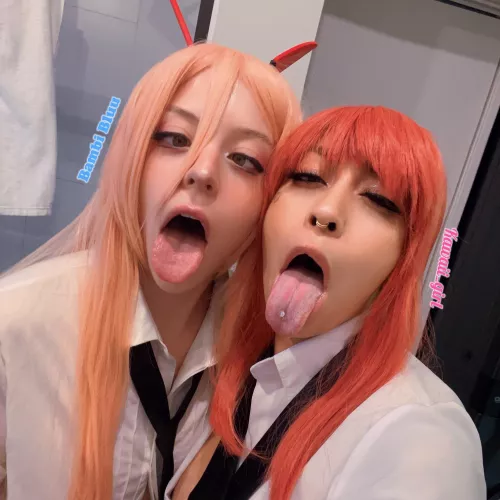 Power & Makima couldn’t stop swapping spit !! 💦💦💦🥵💦💦 @kawaii_girlxo