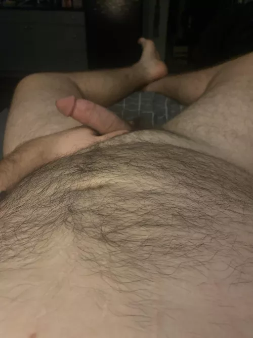 Semi with a hairy belly. Would love for one of you to drain me.