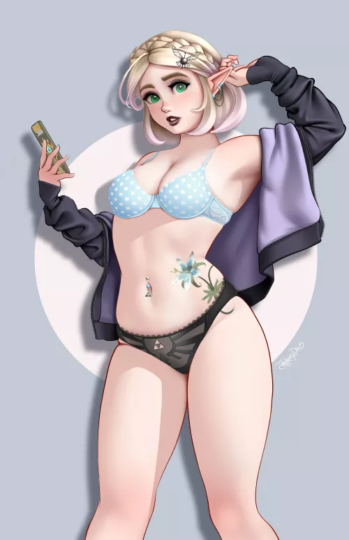 Zelda in cute underwear (Jackarydraws)