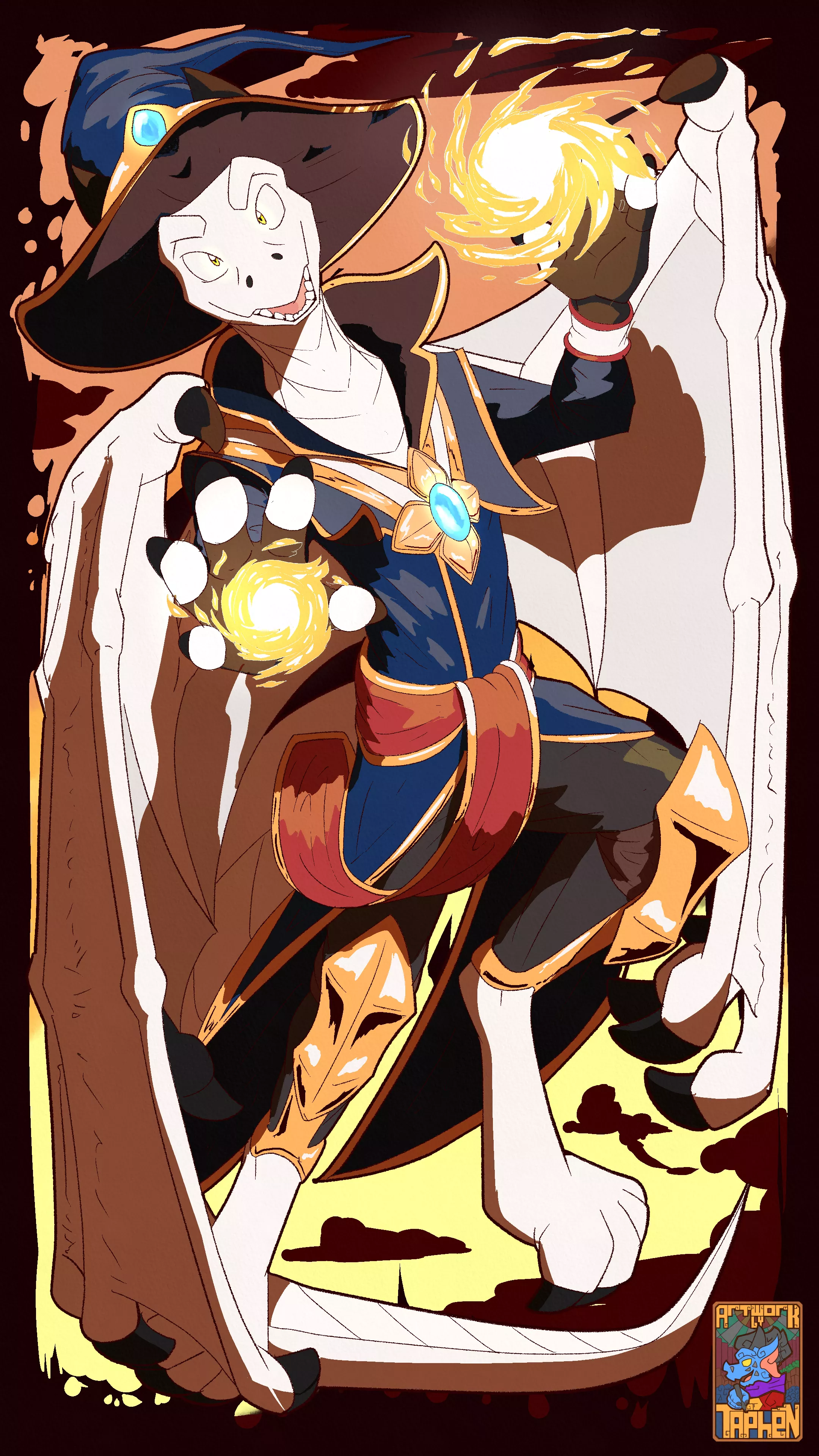 A small piece of the sun in just a single spell. (commission for @5zdragon) (artwork by me @taphenortohgjen)