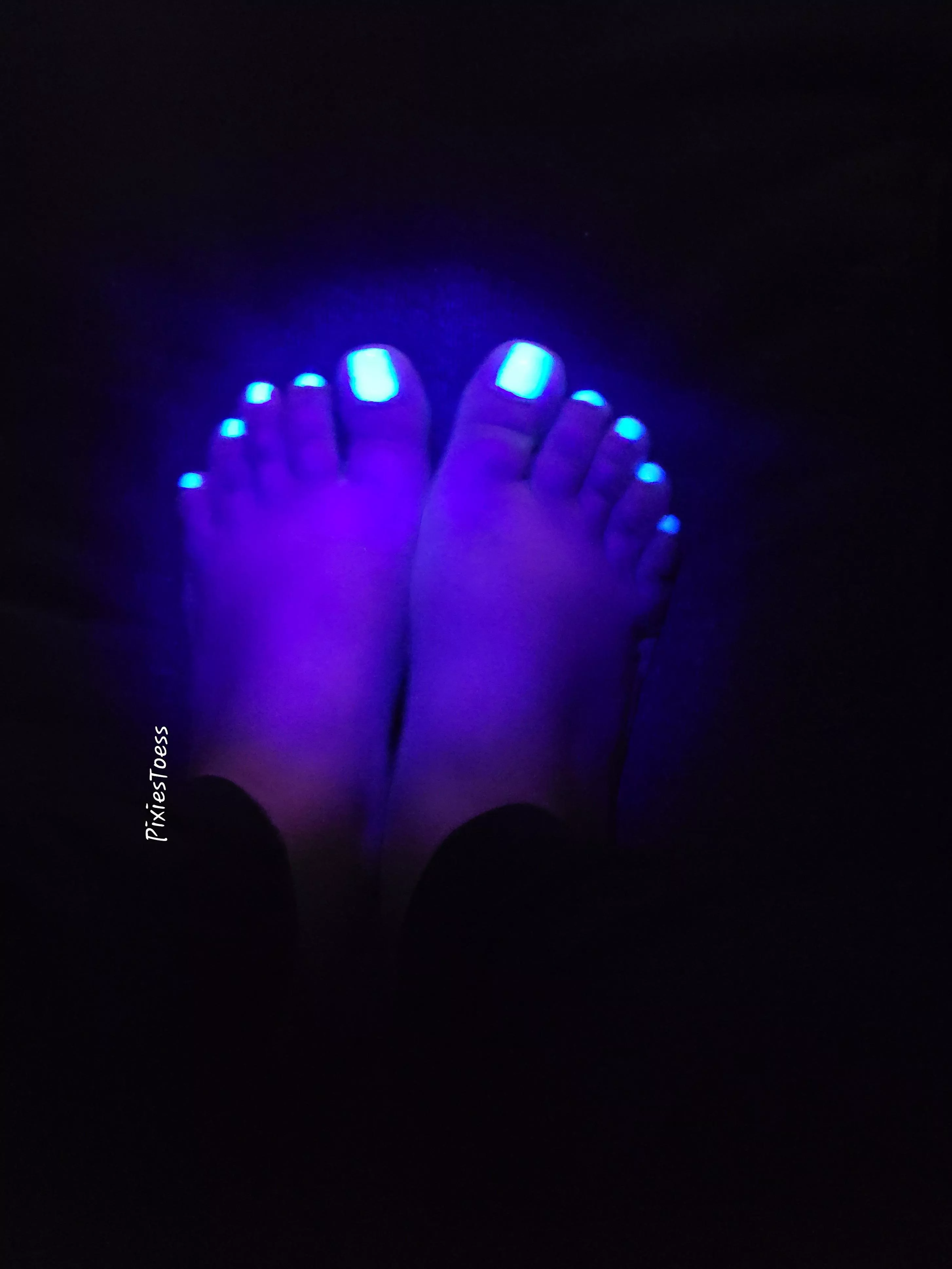 how much do you like my toes! I didn't know they glow in the dark