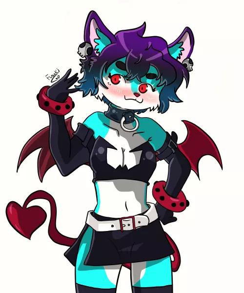 My fursona’s Halloween costume~! Etna from Disgaea, as suggested by a friend. (Fuuki).