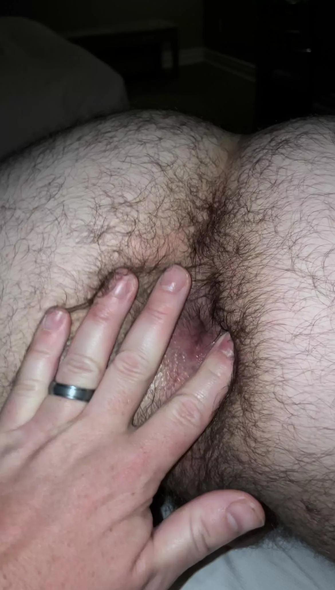 My hairy hole moments before this married man bred it
