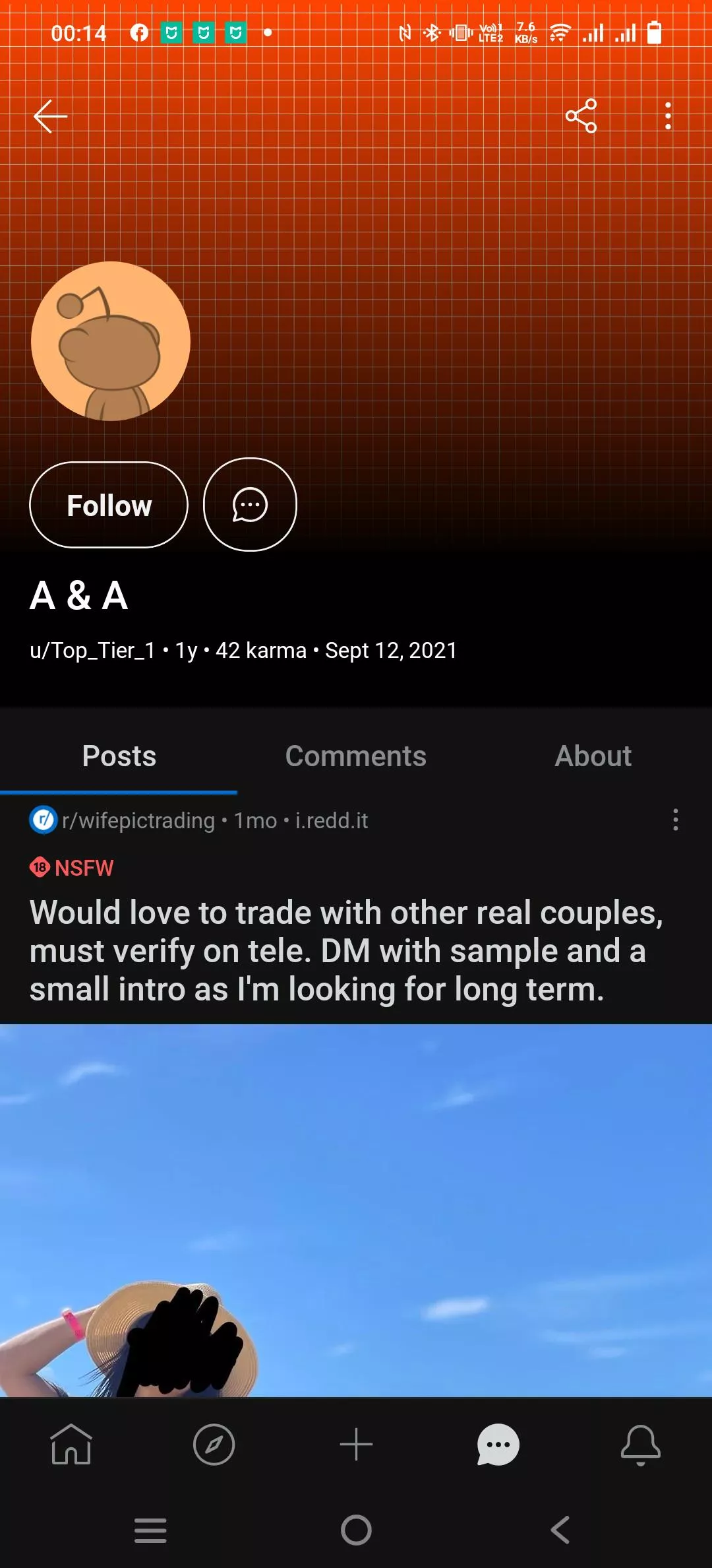 verification went fine, started sharing explicit pictures of someone else. when I pointed it out, he left the chat. Be aware