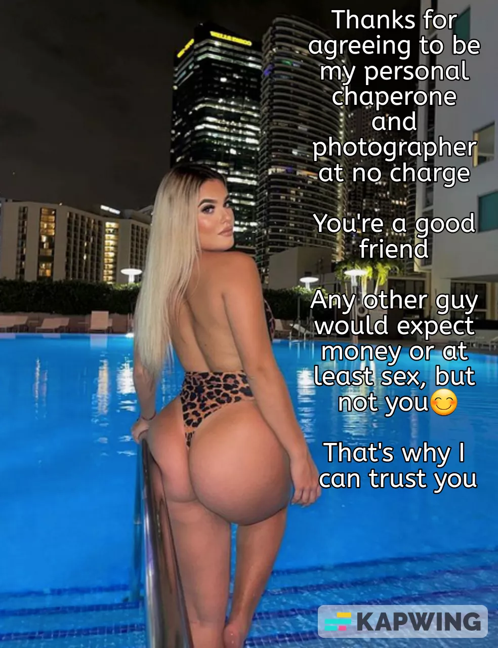 You want to fuck her but you know she'd reject you and ruin your friendship if you asked