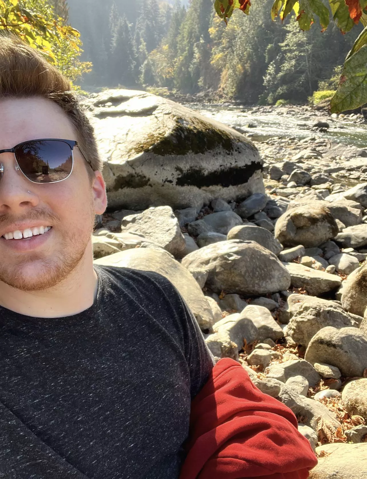 Here’s a partially dried up river and half my face 🫡