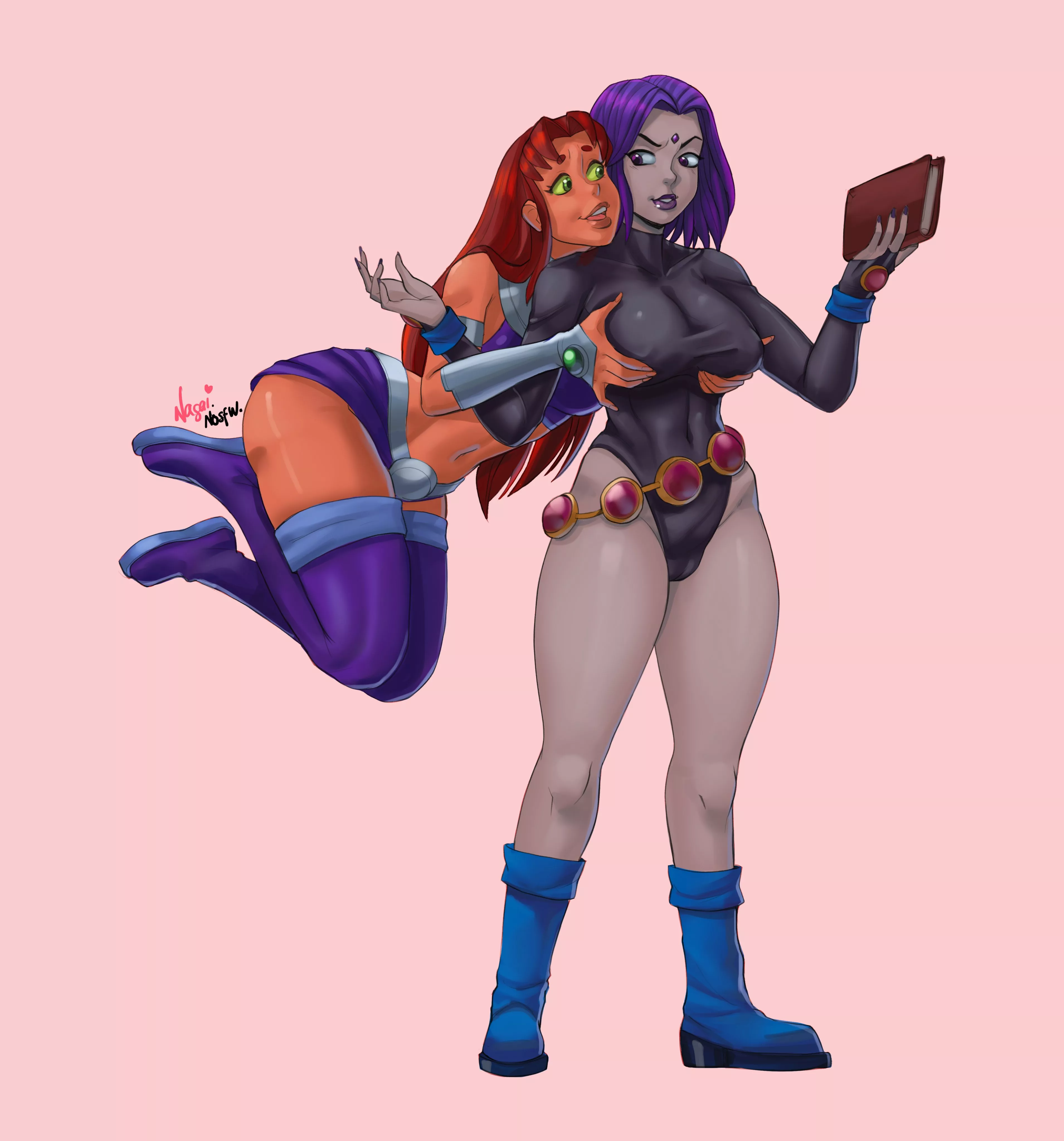 Big Tiddie Goth Girlfriend Starfire And Raven (NagaiNosfw) [DC]