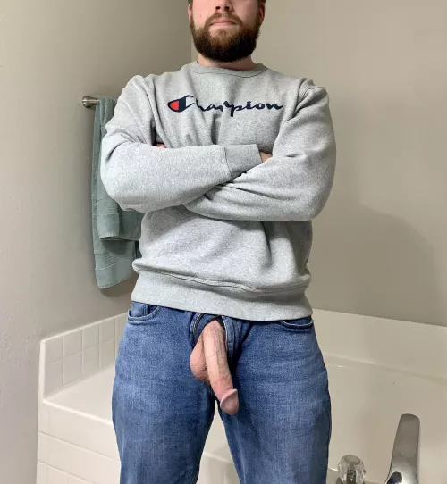 Jeans and a crewneck is my go to look.