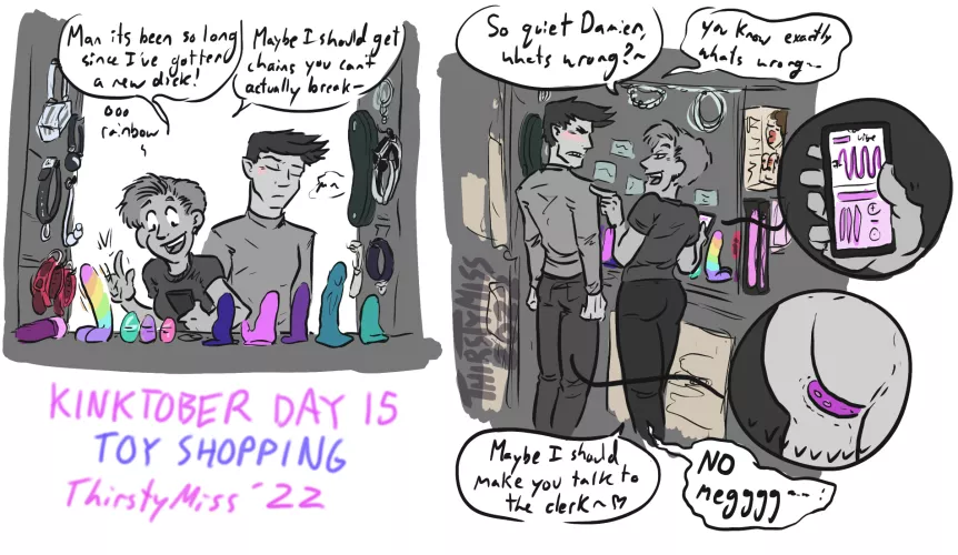 Kinktober Day 15 - Toy Shopping ~ Going to try out ALL the settings