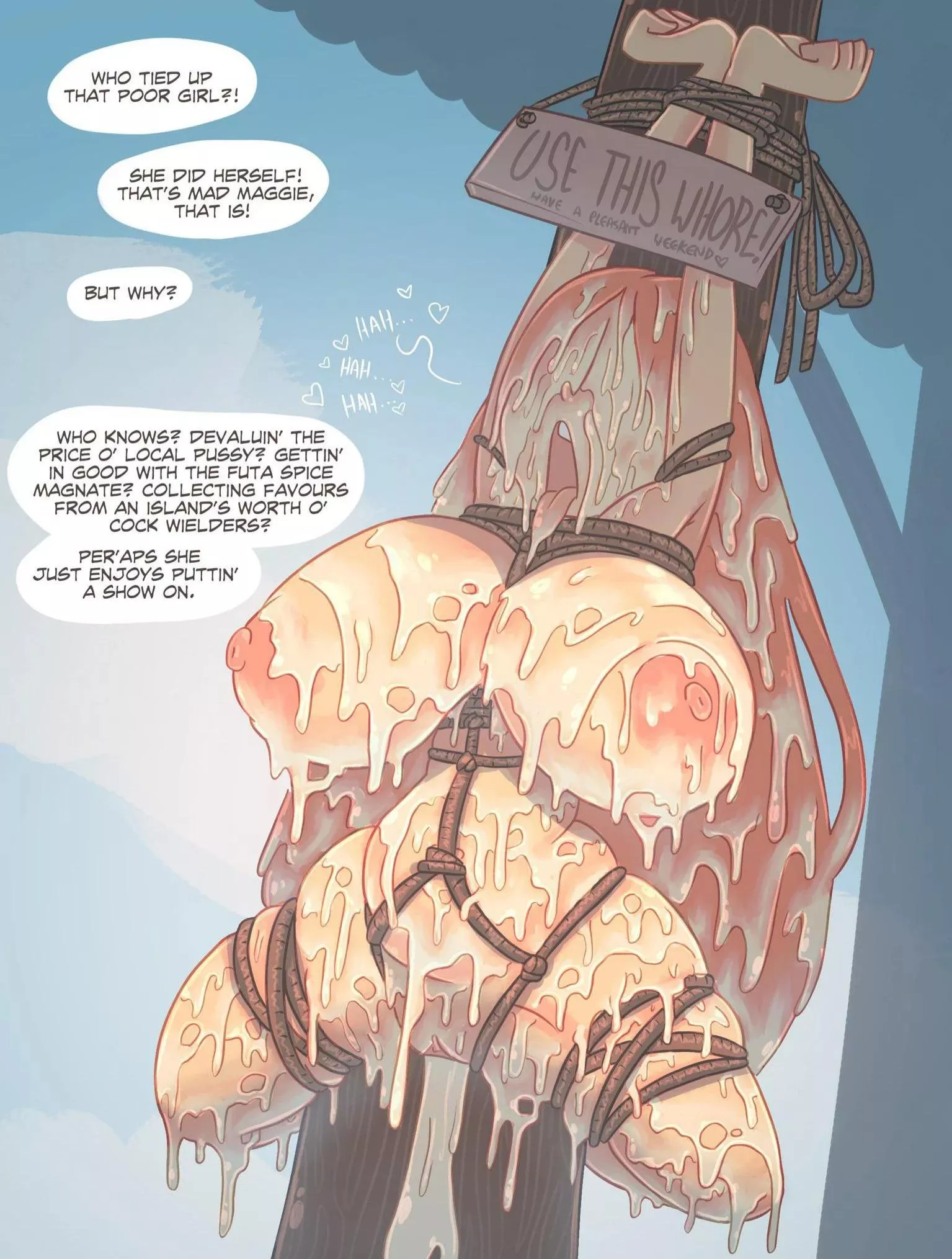 self inflicted public cumdump | art by (Rapscallion)