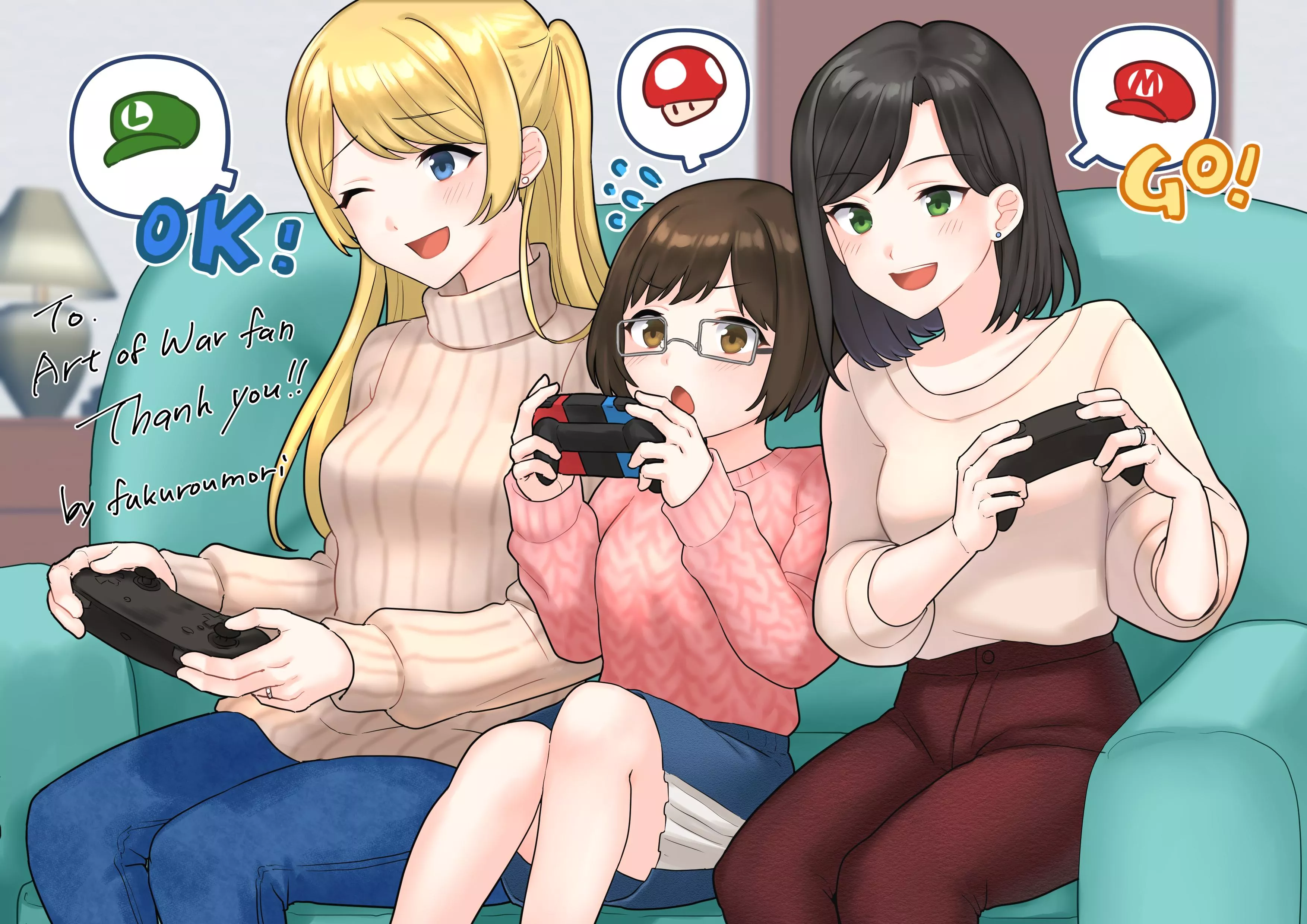 Yuri Family Playing Super Mario Party [Original]
