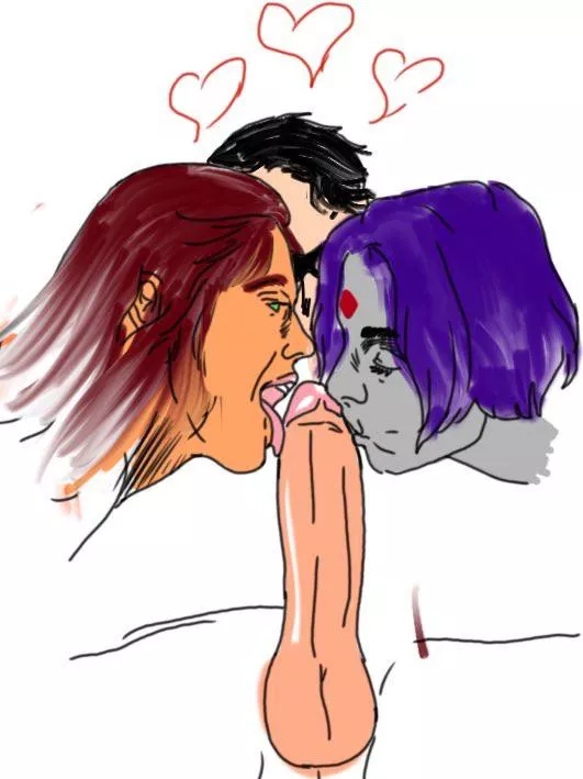 Raven, starfire and robin. My sketch. (M4quiav3l)